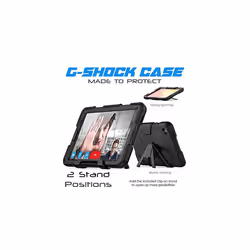 TECHGEAR G-SHOCK Case Fits Samsung Galaxy Tab A7 Lite 8.7" 2021 (SM-T220 / SM-T225) HEAVY DUTY Shockproof Case with Stand, Kids Schools Workma - Black