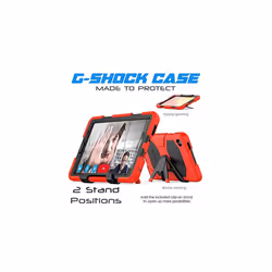 TECHGEAR G-SHOCK Case Fits Samsung Galaxy Tab A7 Lite 8.7" 2021 (SM-T220 / SM-T225) HEAVY DUTY Shockproof Case with Stand, Kids Schools Workman - Red