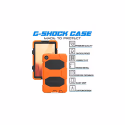 TECHGEAR G-SHOCK Case Fits Samsung Galaxy Tab A7 Lite 8.7" 2021 (SM-T220 / SM-T225) HEAVY DUTY Shockproof Case with Stand, Kids Schools Workm - Orange