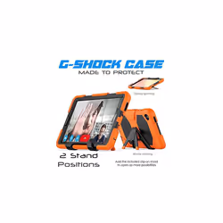 TECHGEAR G-SHOCK Case Fits Samsung Galaxy Tab A7 Lite 8.7" 2021 (SM-T220 / SM-T225) HEAVY DUTY Shockproof Case with Stand, Kids Schools Workm - Orange