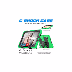 TECHGEAR G-SHOCK Case Fits Samsung Galaxy Tab A7 Lite 8.7" 2021 (SM-T220 / SM-T225) HEAVY DUTY Shockproof Case with Stand, Kids Schools Workma - Green