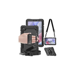 TECHGEAR UTILITY Case for Samsung Galaxy Tab A7 Lite 8.7" (SM-T220 / SM-T225) HEAVY DUTY Armour Shockproof Case with Stand, Hand and Shoulder - Black