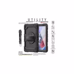 TECHGEAR UTILITY Case for Samsung Galaxy Tab A7 Lite 8.7" (SM-T220 / SM-T225) HEAVY DUTY Armour Shockproof Case with Stand, Hand and Shoulder - Black
