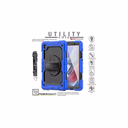 TECHGEAR UTILITY Case for Samsung Galaxy Tab A7 Lite 8.7" (SM-T220 / SM-T225) HEAVY DUTY Armour Shockproof Case with Stand, Hand and Shoulder S - Blue