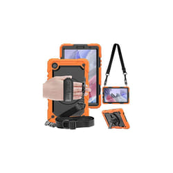 TECHGEAR UTILITY Case for Samsung Galaxy Tab A7 Lite 8.7" (SM-T220 / SM-T225) HEAVY DUTY Armour Shockproof Case with Stand, Hand and Shoulder - Orange