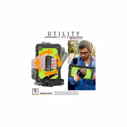 TECHGEAR UTILITY Case for Samsung Galaxy Tab A7 Lite 8.7" (SM-T220 / SM-T225) HEAVY DUTY Armour Shockproof Case with Stand, Hand and Shoulder - Green