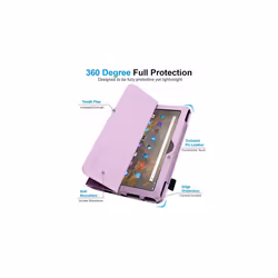 Amazon Fire HD 10 2021 / 2023 13th & 11th Generation Leather Flip Stand Case - Lavender