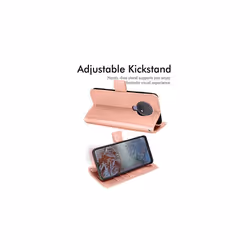TECHGEAR Case Fits Nokia G10 / G20 Leather Wallet Case, Flip Protective Cover with Wallet Card Holder, Stand and Wrist Strap - PU Leather - Rose Gold