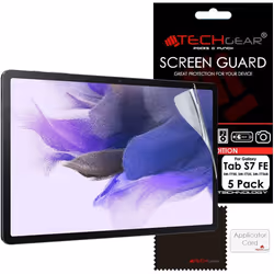 TECHGEAR 5 Pack Galaxy Tab S7 FE 12.4" Screen Protectors (SM-T730 / SM-T736), Ultra CLEAR Screen Protector Designed for Sams ...