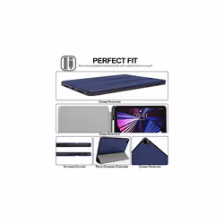 iPad Pro 11" 2022 / 2021 (4th & 3rd Gen) Smart Case [Pencil Compatible] Slim Smart Case Fold Stand Cover with Corner Protection [Auto Wake / Sl - Blue