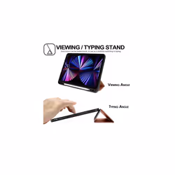 iPad Pro 12.9" 2022 / 2021 (6th & 5th Gen) Smart Case [Pencil Compatible] Slim Smart Case Fold Stand Cover with Corner Protection [Auto Wa - Rose Gold