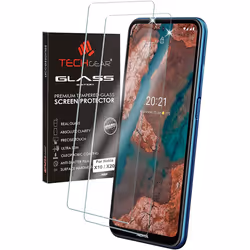 TECHGEAR 2 Pack GLASS Edition Compatible with Nokia X10 / Nokia X20, Tempered Glass Screen Protector Covers [2.5D Round Edge] ...
