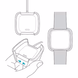[2 Pack] TECHGEAR Replacement USB Charger Cradle for Fitbit Versa, Versa Lite, USB Charging Power Cable Cradle Heart Rate & Fitness Activity Tracker