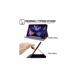 TECHGEAR iPad Pro 11" 2022 / 2021 Smart Case [Pencil Compatible] Slim Smart Case Fold Stand Cover with Corner Protection [Auto Wake / Sleep] - Black