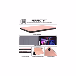 TECHGEAR iPad Pro 12.9" 2022 / 2021 Smart Case [Pencil Compatible] Slim Smart Case Fold Stand Cover with Corner Protection [Auto Wake / Sl - Rose Gold