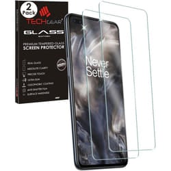 2 Pack TECHGEAR GLASS Edition Compatible for OnePlus Nord 2 5G / Nord CE 5G, Tempered Glass Screen Protector Covers [9H Hardness] [No-Bubble]