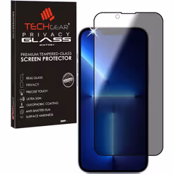 TECHGEAR Anti Spy Screen Protector for iPhone 13 Mini - PRIVACY Filter 3D GLASS Edition Genuine Tempered Glass Full Screen Pr ...