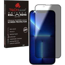 TECHGEAR Anti Spy Screen Protector for iPhone 13 Mini - PRIVACY Filter 3D GLASS Edition Genuine Tempered Glass Full Screen Protector