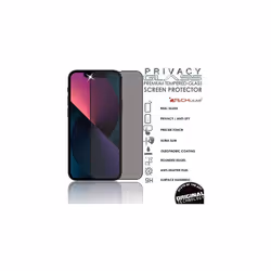 TECHGEAR Anti Spy Screen Protector for iPhone 14, iPhone 13, 13 Pro - PRIVACY Filter 3D GLASS Edition Genuine Tempered Glass Full Screen Protector