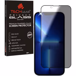 TECHGEAR Anti Spy Screen Protector for iPhone 13 Pro Max - PRIVACY Filter 3D GLASS Edition Genuine Tempered Glass Full Screen ...
