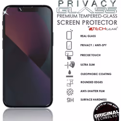 TECHGEAR Anti Spy Screen Protector for iPhone 13 Mini - PRIVACY Filter GLASS Edition Genuine Tempered Glass Screen Protector...