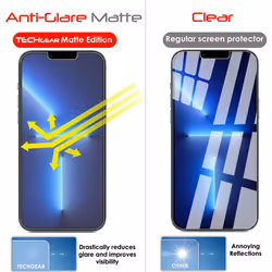 TECHGEAR [Pack of 5] Matte Screen Protectors for iPhone 13, iPhone 13 Pro - ANTI GLARE/MATTE Screen Protectors With Cleaning...