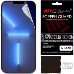 TECHGEAR [Pack of 5] Matte Screen Protectors for iPhone 13 Pro Max - ANTI GLARE/MATTE Screen Protectors With Cleaning Cloth & ...