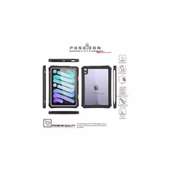 TECHGEAR Waterproof Case for iPad Mini 6 6th Generation [Poseidon Case] Slim Shockproof Waterproof Case with Built-in Protector + Stand & Neck Strap