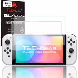 TECHGEAR 2 Pack Anti-Glare GLASS Compatible for Nintendo Switch OLED 2021, TECHGEAR Matte Tempered Glass Screen Protector [9H ...