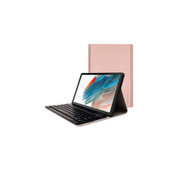 TECHGEAR Keyboard Case for Samsung Galaxy Tab A8 10.5" (SM-X200 / SM-X205) PU Leather Case with Bluetooth Wireless UK QWERTY Keyboard and - ROSE GOLD