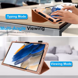TECHGEAR Leather Case for Samsung Galaxy Tab A8 10.5" (SM-X200 / SM-X205) Premium PU Leather Slim Folio Stand Smart Case Cover...