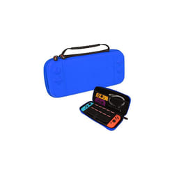 Switch OLED Case, Hard Protective Carry Travel & Storage Case Cover for Nintendo Switch OLED + Joy-Con controllers + 10 Game Card Slots + A - All Blue