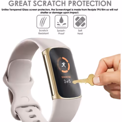TECHGEAR [2 Pack] Screen Protectors for Fitbit Charge 5 [Screen Angel Edition] [FULL Display Screen Coverage] [HD Clear]...