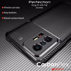 TECHGEAR Carbon Fibre Case for Xiaomi 11T 5G [CarbonFlex Case] Flexible, Shockproof, Ultra Slim, Soft TPU Protective Shell...