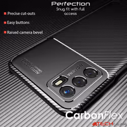 TECHGEAR Carbon Fibre Case for Oppo A54s [CarbonFlex Case] Flexible, Shockproof, Ultra Slim, Soft TPU Protective Shell Cover...