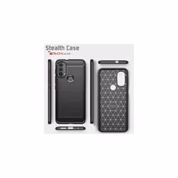 Moto E20 / E30 Carbon Fibre Case [Stealth Case] Flexible, Shockproof, Ultra Slim, Soft TPU Protective Shell Cover with Carbon Fibre Detailing