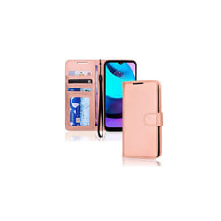 TECHGEAR Moto E20 / E30 Leather Wallet Case, Flip Protective Case Cover with Wallet Card Holder, Stand & Wrist Strap, PU Leather with Magn - Rose Gold