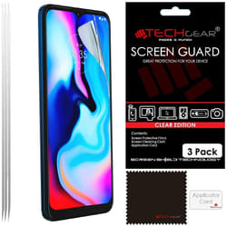 [3 Pack] TECHGEAR Screen Protectors Compatible for Motorola Moto E20, CLEAR LCD Screen Protectors Cover Guards