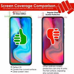 TECHGEAR 3D GLASS Edition Compatible for Motorola Moto E20, Tempered Glass Screen Protector Cover [Full Screen] [9H Hardness]...