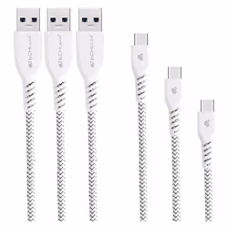 TECHGEAR 3 Pack STRONG High Durability Braided USB C Charging & Sync Cables (30cm/1m/2m) Type C for Oppo Find X5 / Lite / Pro ...