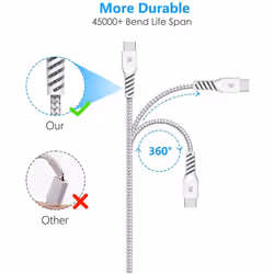 TECHGEAR 3 Pack STRONG High Durability Braided USB C Charging & Sync Cables (30cm/1m/2m) Type C for Oppo Find X5 / Lite / Pro / Neo A54 A54s, Reno etc