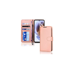 TECHGEAR Moto G31 / G41 Leather Wallet Case, Flip Protective Case Cover with Wallet Card Holder, Stand & Wrist Strap, PU Leather with Magn - Rose Gold