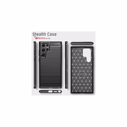 Samsung Galaxy S22 Ultra Carbon Fibre Case [Stealth Case] Flexible, Shockproof, Ultra Slim, Soft TPU Protective Cover with Carbon Fibre Detailing