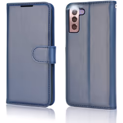 TECHGEAR Galaxy S22 Leather Wallet Case, Flip Protective Case Cover with Wallet Card Holder, Stand and Wrist Strap - Navy Blu ...