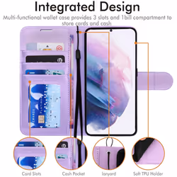 TECHGEAR Galaxy S22 Plus Leather Wallet Case, Flip Protective Case Cover with Wallet Card Holder, Stand and Wrist Strap -...