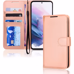 TECHGEAR Galaxy S22 Plus Leather Wallet Case, Flip Protective Case Cover with Wallet Card Holder, Stand and Wrist Strap - Rose...