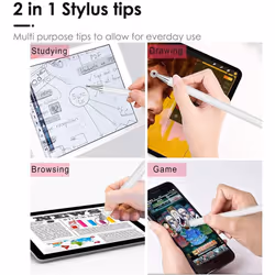 Stylus Pen, TECHGEAR 2 in 1 Disc & Fiber Tip Stylus Pen for Touch Screens High Sensitivity Universal Pencil Compatible with...