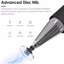 Stylus Pen, TECHGEAR 2 in 1 Disc & Fiber Tip Stylus Pen for Touch Screens High Sensitivity Universal Pencil Compatible with...