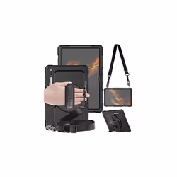 TECHGEAR UTILITY Case fits Samsung Galaxy Tab S8 Ultra 14.6" (SM-X900 / SM-X906) Tough Rugged Shockproof Case with Stand, Han ...
