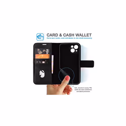TECHGEAR Wallet Case for iPhone 13 Pro Max, Genuine Leather Magnetic Flip [RFID Blocking] Case with Shockproof TPU, Card Slots, Stand Folio Co - Black